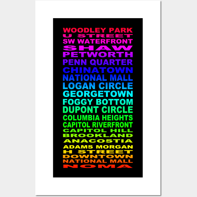 Rainbow DC Neighborhoods Wall Art by RockettGraph1cs